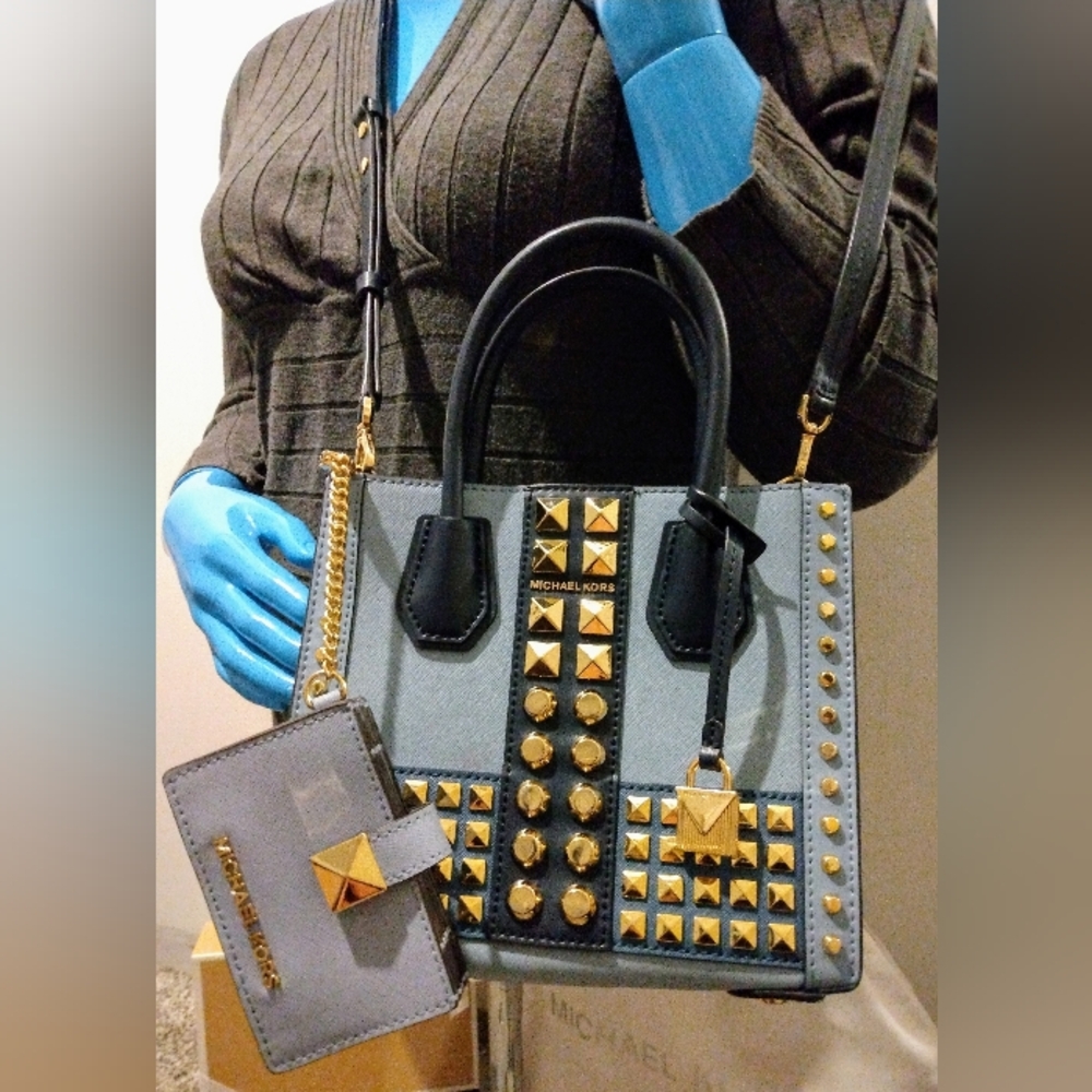 Michael Kors Studded Mercer Bag AND Wallet Set